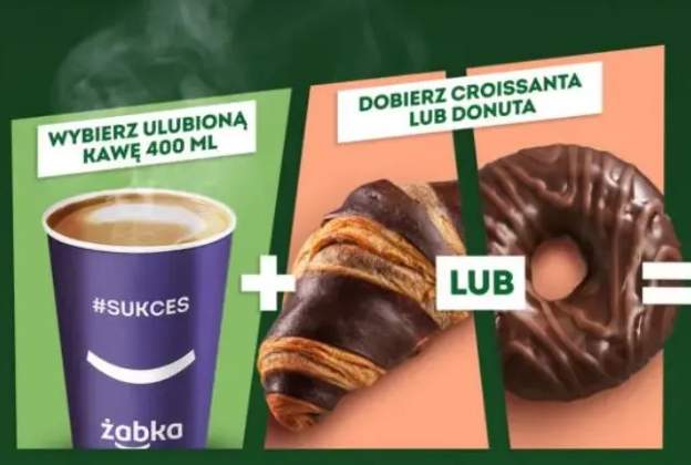 Croissant lub donut + kawa 400ml