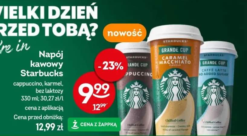 Napój kawowy Starbucks cappuccino, karmel, bez laktozy