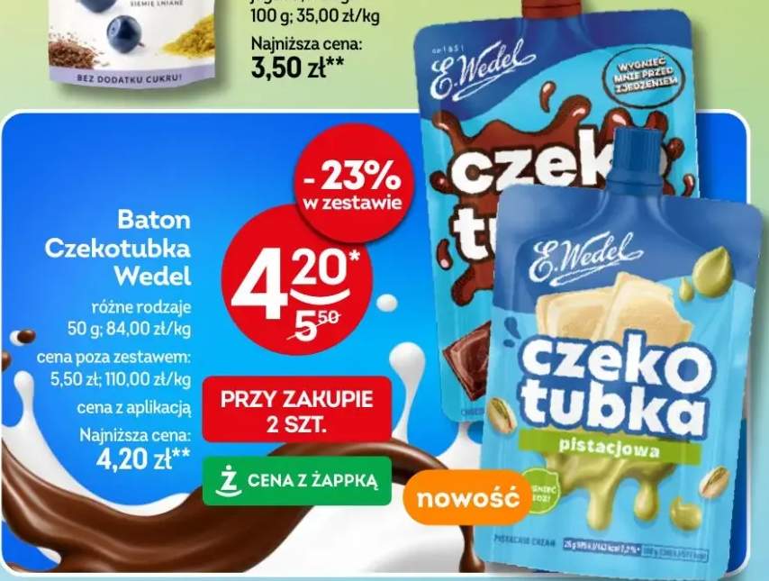 Baton Czekotubka Wedel różne rodzaje