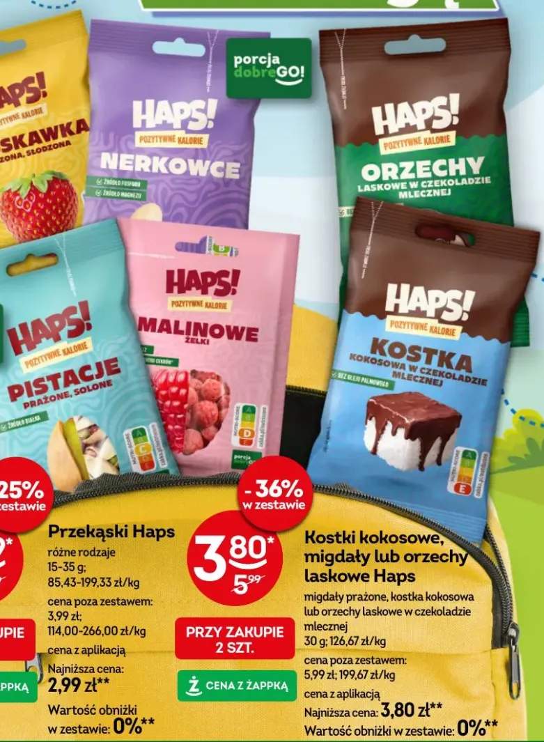 Kostki kokosowe, migdały lub orzechy laskowe Haps