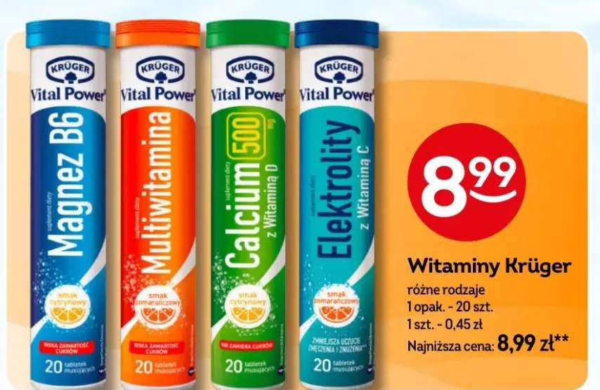 Witaminy Krüger różne rodzaje