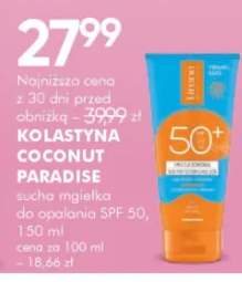 Emulsja do opalania SPF 50 Kolastyna Coconut Paradise sucha mgiełka