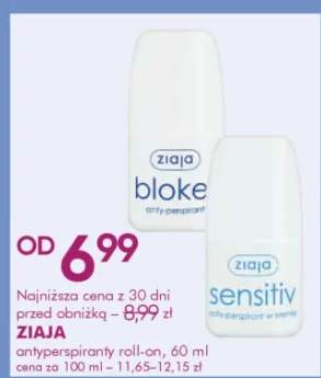 Antyperspirant roll-on ziaja bloke