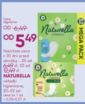 Wkładki higieniczne naturella camomile