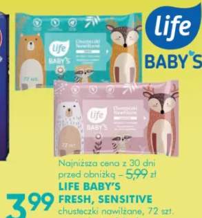 Chusteczki nawilżane life baby's fresh, sensitive