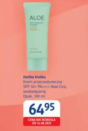 Krem przeciwsłoneczny SPF 50+ Aloe Cica, wodoodporny