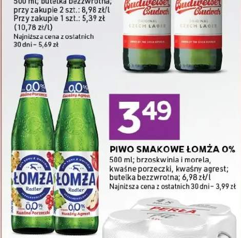 Piwo smakowe Łomża 0% kwaśny agrest