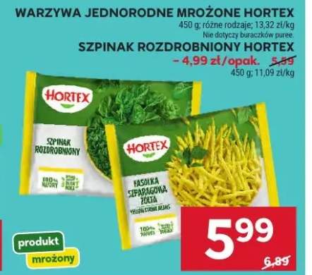 Szpinak rozdrobniony mrożony Hortex