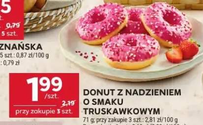 Donut z nadzieniem o smaku truskawkowym
