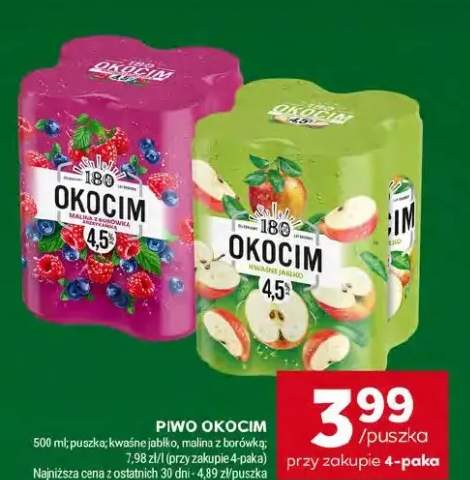 Piwo Okocim malina z borówką
