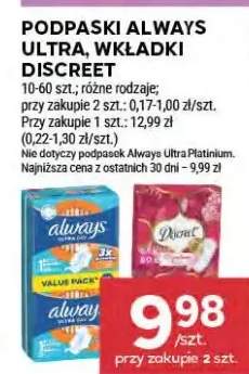 Podpaski Always Ultra wkładki Discreet