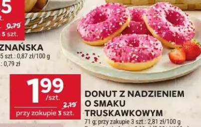 Donut z nadzieniem o smaku truskawkowym