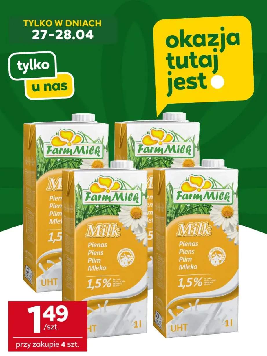 Mleko UHT FarmMilk 1,5%