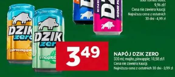 Napój Dzik Zero pineapple
