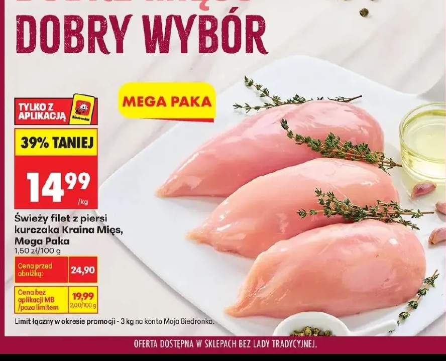 Świeży filet z piersi kurczaka Kraina Mięs Mega Paka