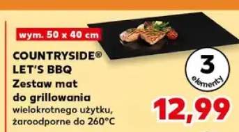 Zestaw mat do grillowania Countryside Let's BBQ wielokrotnego użytku żaroodporne do 260°C wym. 50x40cm