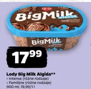Lody Big Milk Algida Intense