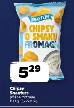 Chipsy o smaku fromage Snaxters