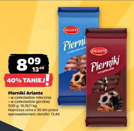 Pierniki Ariante w czekoladzie gorzkiej