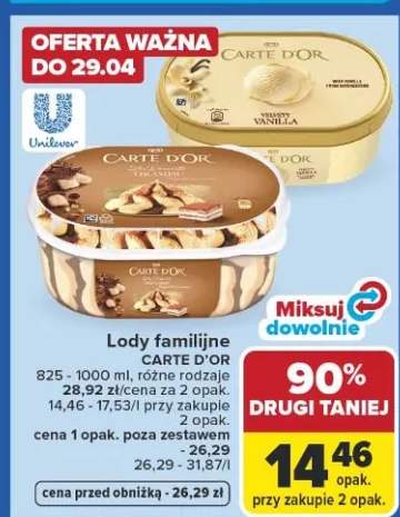 Lody familijne Carte D'Or