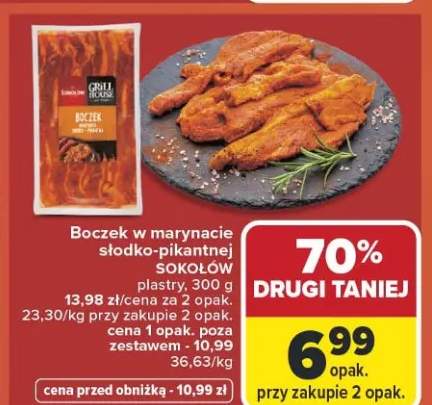 Boczek w marynacie słodko-pikantnej plastry Sokołów Grill House