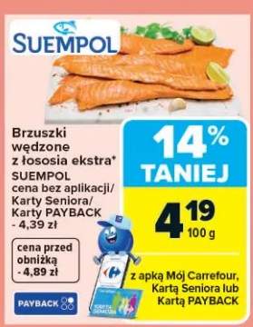 Brzuszki wędzone z łososia ekstra Suempol