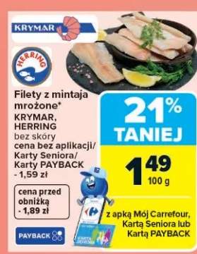 Filety z mintaja mrożone bez skóry Krymar Herring