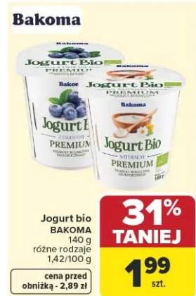 Jogurt Bio Bakoma z jagodami Premium