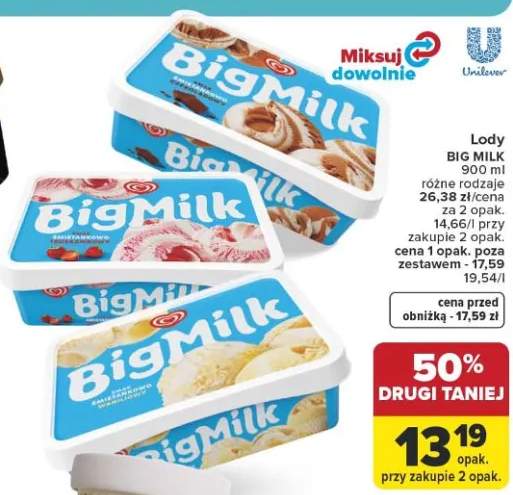 Lody Big Milk śmietankowo czekoladowy