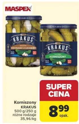 Ogórki korniszony z czosnkiem Krakus