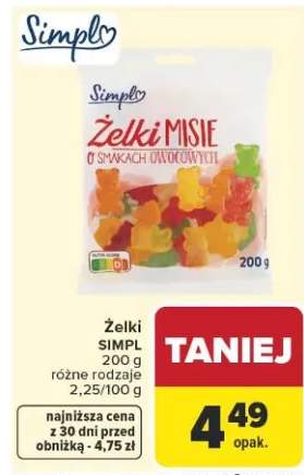 Żelki Misie o smakach owocowych Simpl