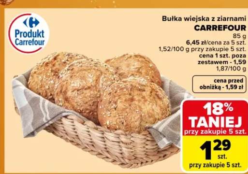 Bułka wiejska z ziarnami Carrefour