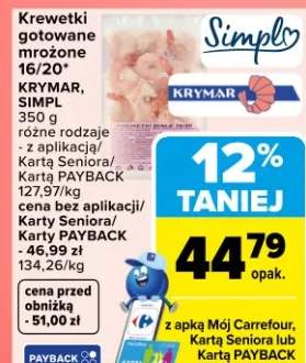 Krewetki gotowane mrożone 16/20 Krymar Simpl