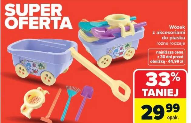 Wózek z akcesoriami do piasku