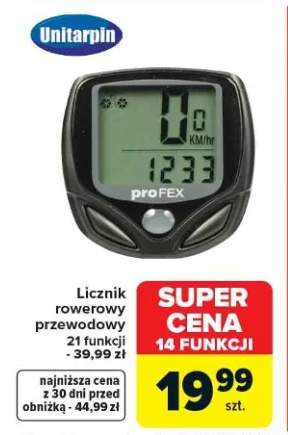 Licznik rowerowy przewodowy Unitarpin proFEX 21 funkcji