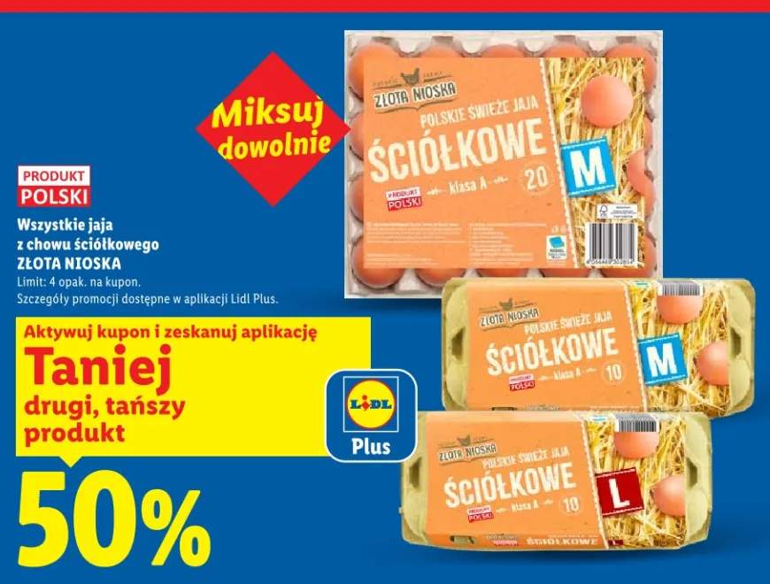 Jaja ściółkowe Złota Nioska polskie świeże klasa A rozmiar L 10szt