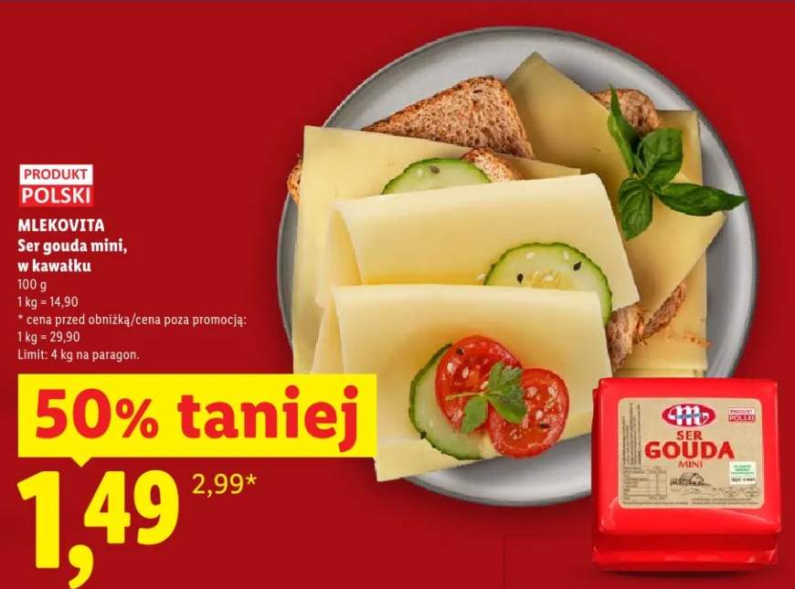 Ser gouda mini w kawałku Mlekovita