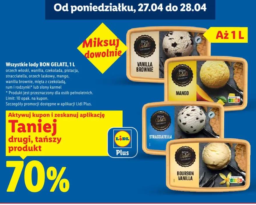 Lody Bon Gelati wanilia brownie