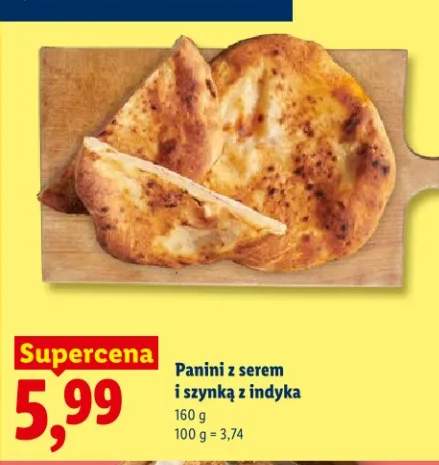 Panini z serem i szynką z indyka