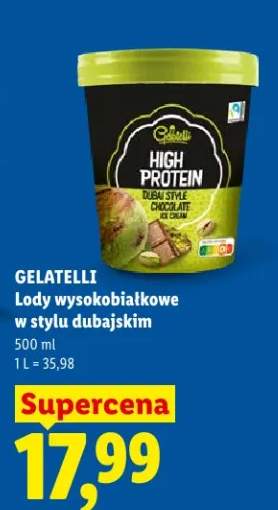 Lody wysokobiałkowe w stylu dubajskim Gelatelli High Protein