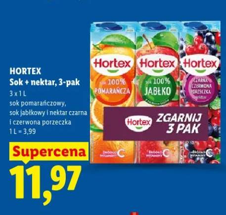 Nektar czarna i czerwona porzeczka Hortex 3-pak