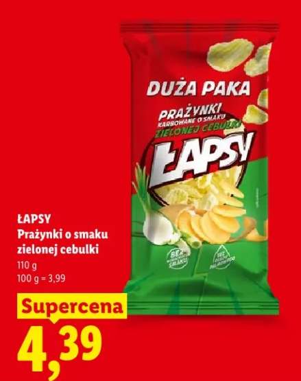 Prażynki o smaku zielonej cebulki Łapsy duża paka