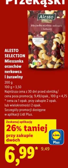 Mieszanka orzechów nerkowca i żurawiny Alesto Selection