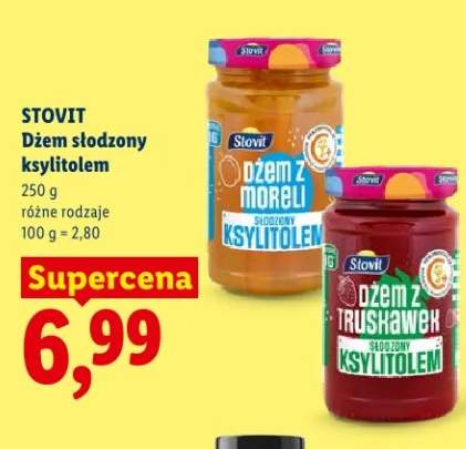 Dżem słodzony ksylitolem Stovit z truskawek