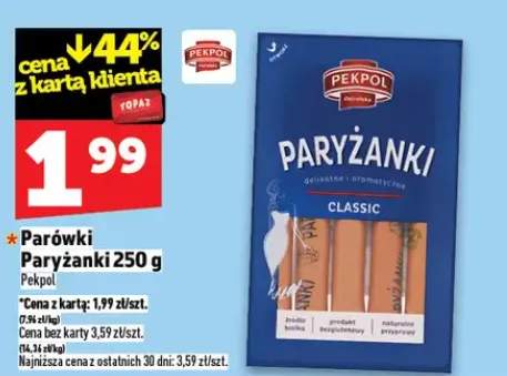 Parówki Paryżanki Classic Pekpol