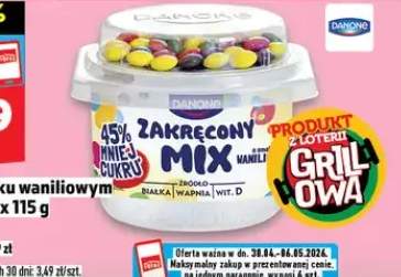 Jogurt Danone Zakręcony Mix o smaku waniliowym