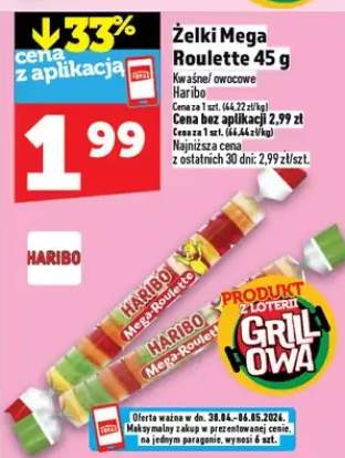 Żelki Mega Roulette kwaśne owocowe Haribo