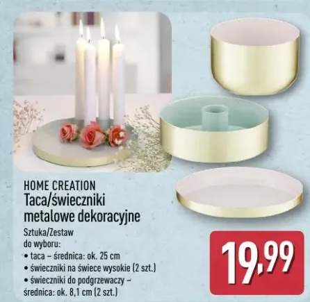 Taca metalowa dekoracyjna Home Creation średnica 25cm