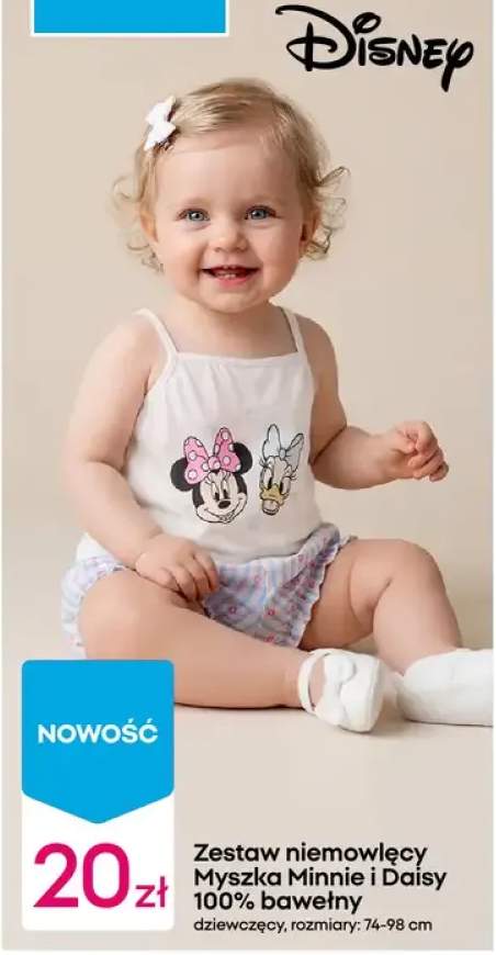 Zestaw niemowlęcy Disney Myszka Minnie i Daisy 100% bawełny dziewczęcy