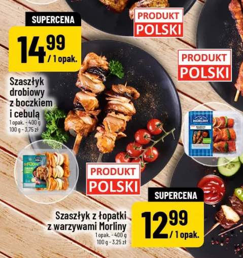 Szaszłyk drobiowy z boczkiem i cebulą